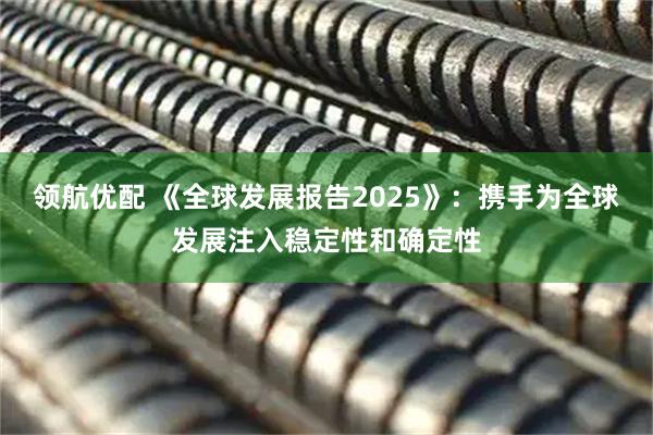 领航优配 《全球发展报告2025》：携手为全球发展注入稳定性和确定性